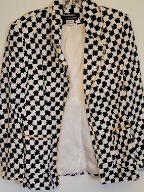 Michael DeGray by George Simonton Women’s Houndstooth Blazer Jacket 8 Lined